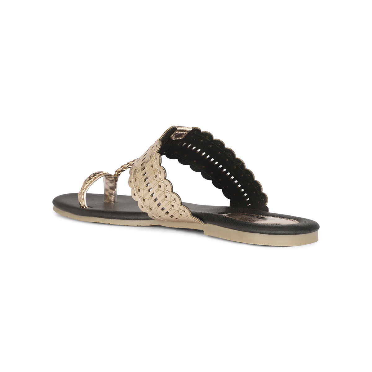 Bata Rose Gold Toe Ring Slippers For Women | UK 6