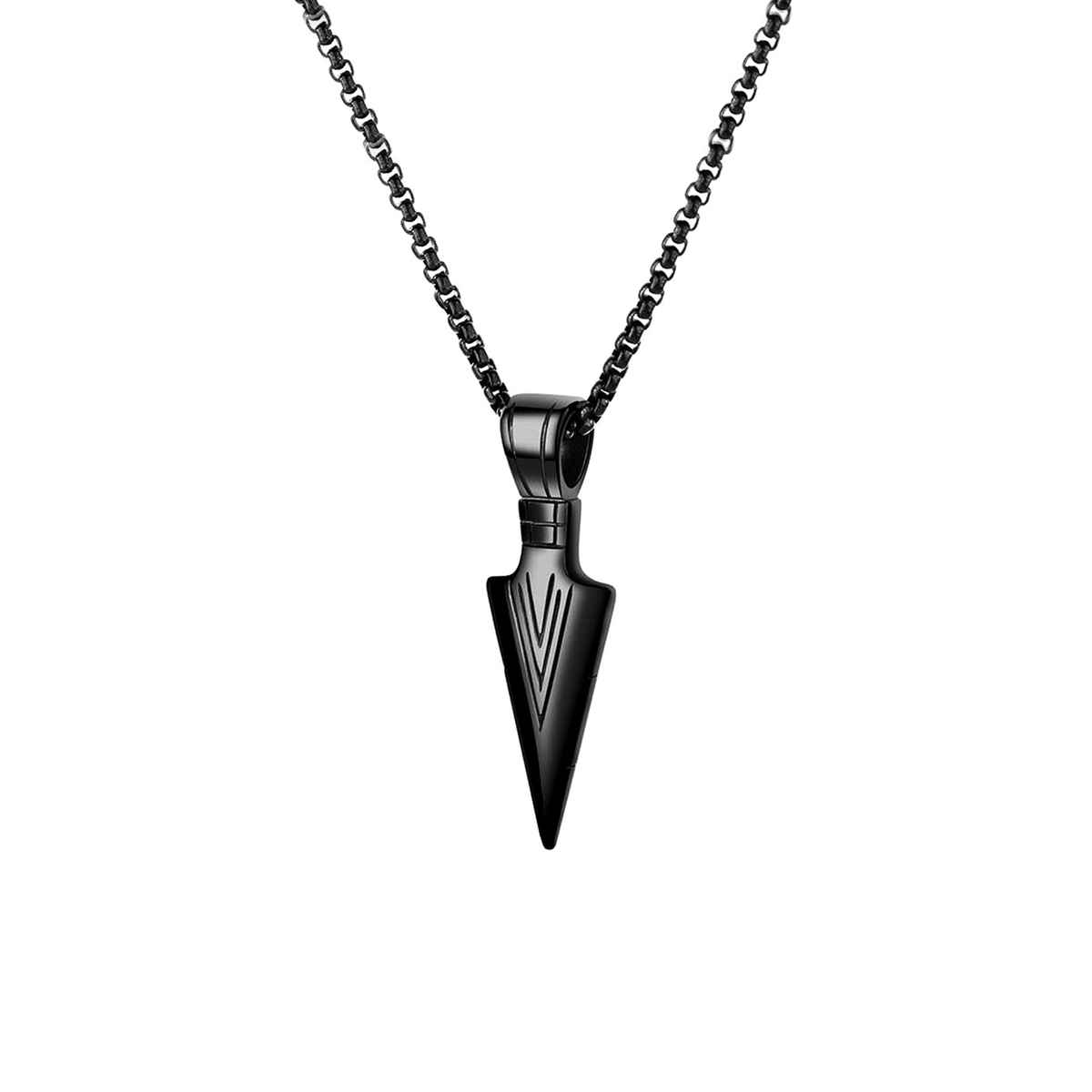 Yellow Chimes Stainless Steel Black Pendant Chain for Men