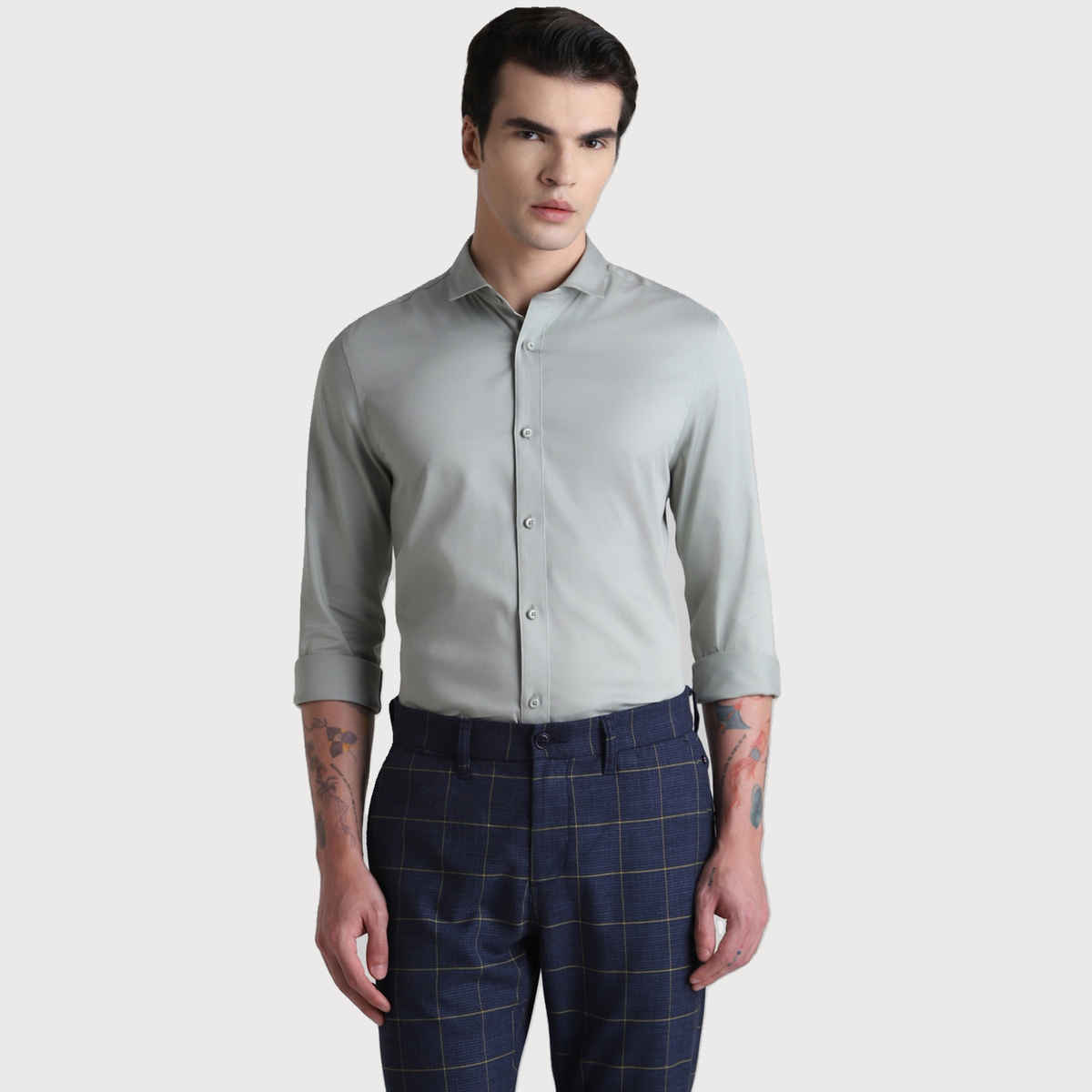 Jack & Jones Men's Slim Fit Shirt | Grey - XL