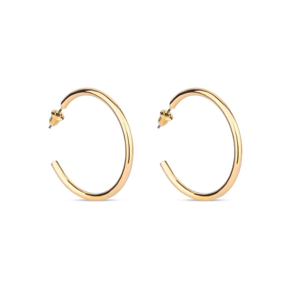 Accessorize London Women's Gold Medium Tube Hoop Earring - Gold