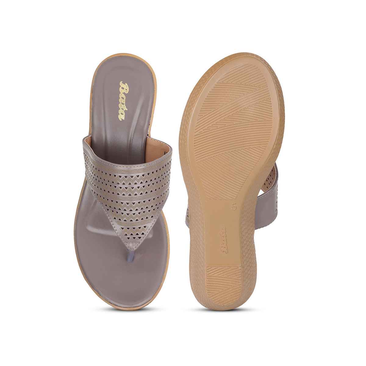 Bata Gunmetal Thong For Women - 7