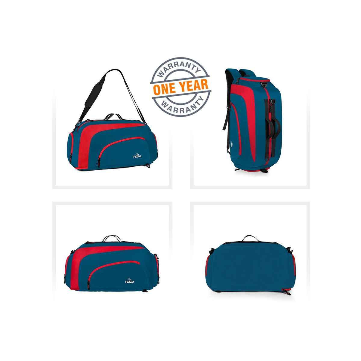 Pazzo Jake 50L Duffel Bag | 3-in-1 Gym | Travel & Backpack | Convertible with Spacious Storage