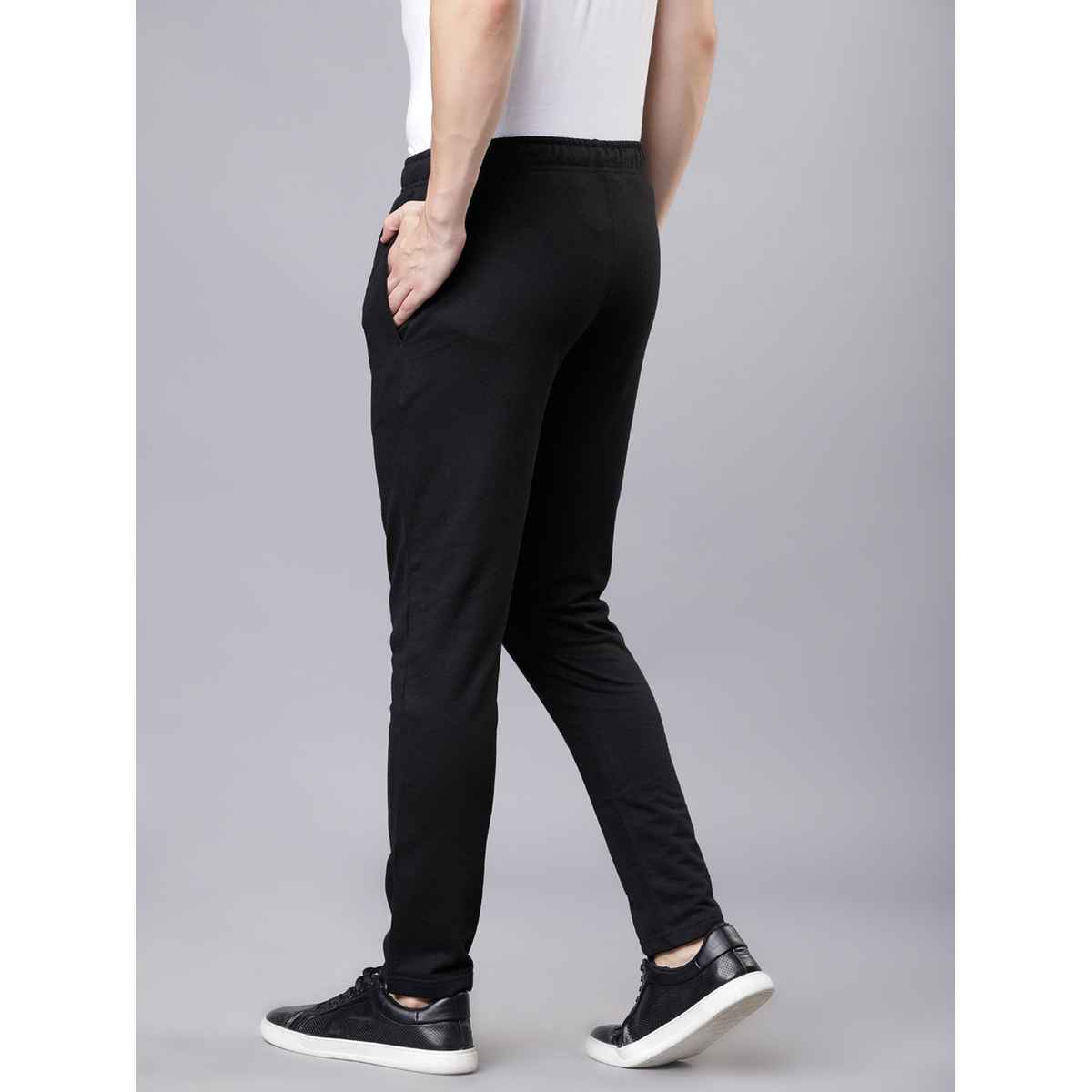 Highlander Men Solid Slim-Fit Track Pant | Black - 34