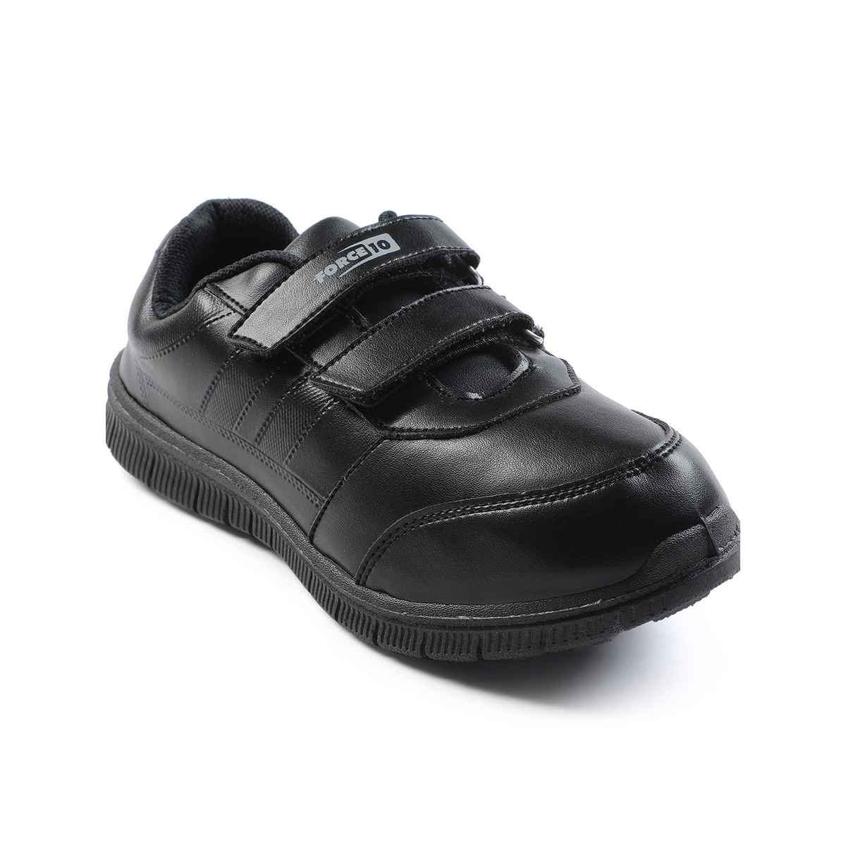 Liberty Force 10 Non Lacing Uniform School Shoes For Kids (8-8.5 Years) | Black - UK 2
