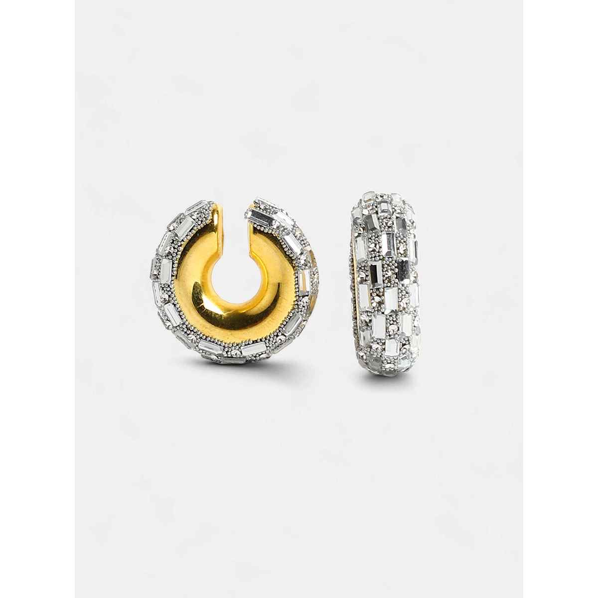 Sohi The Mirror Cuff Earrings - Metallic Silver For Women's