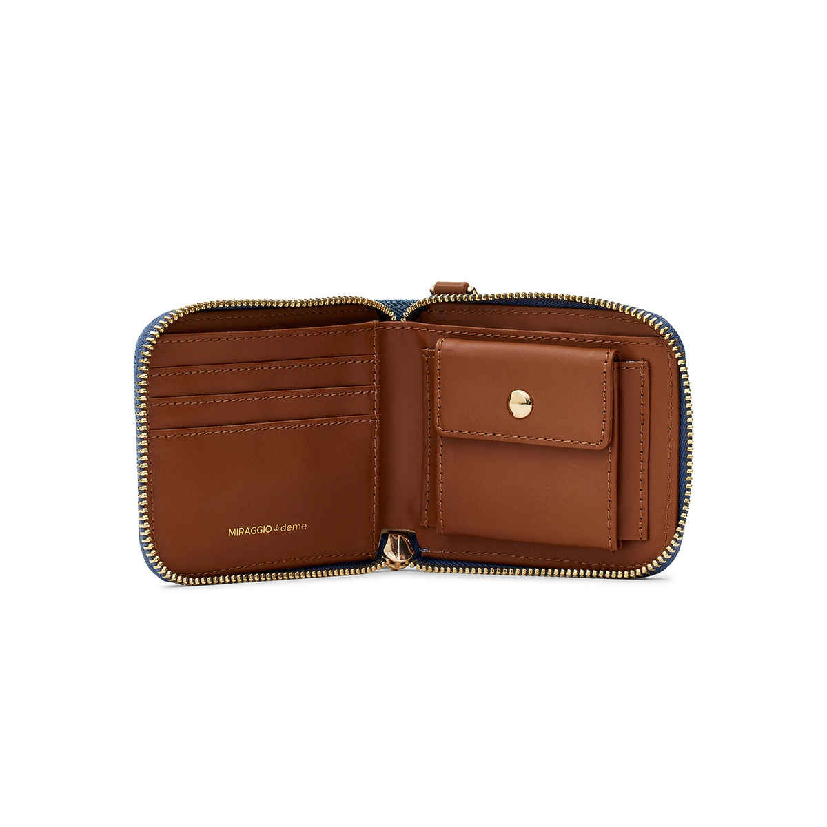 Miraggio Women's Textured Fabric Bi-Fold Wallet | Blue and Brown - One Size