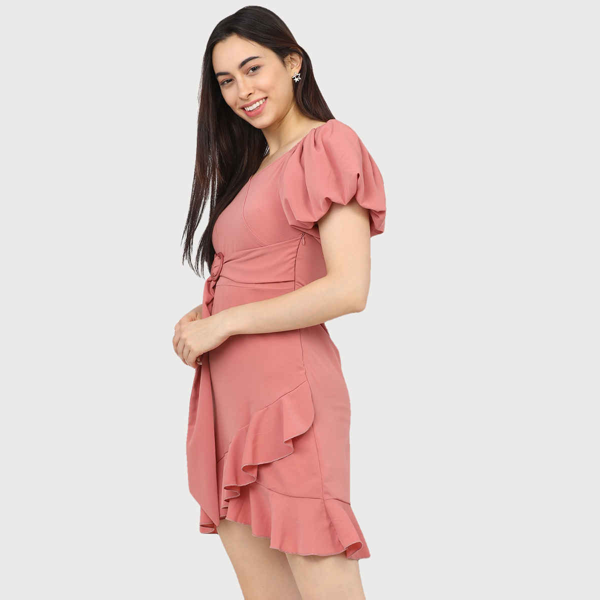 Tokyo Talkies Women's Below Knee Length Dress | Pink - XL