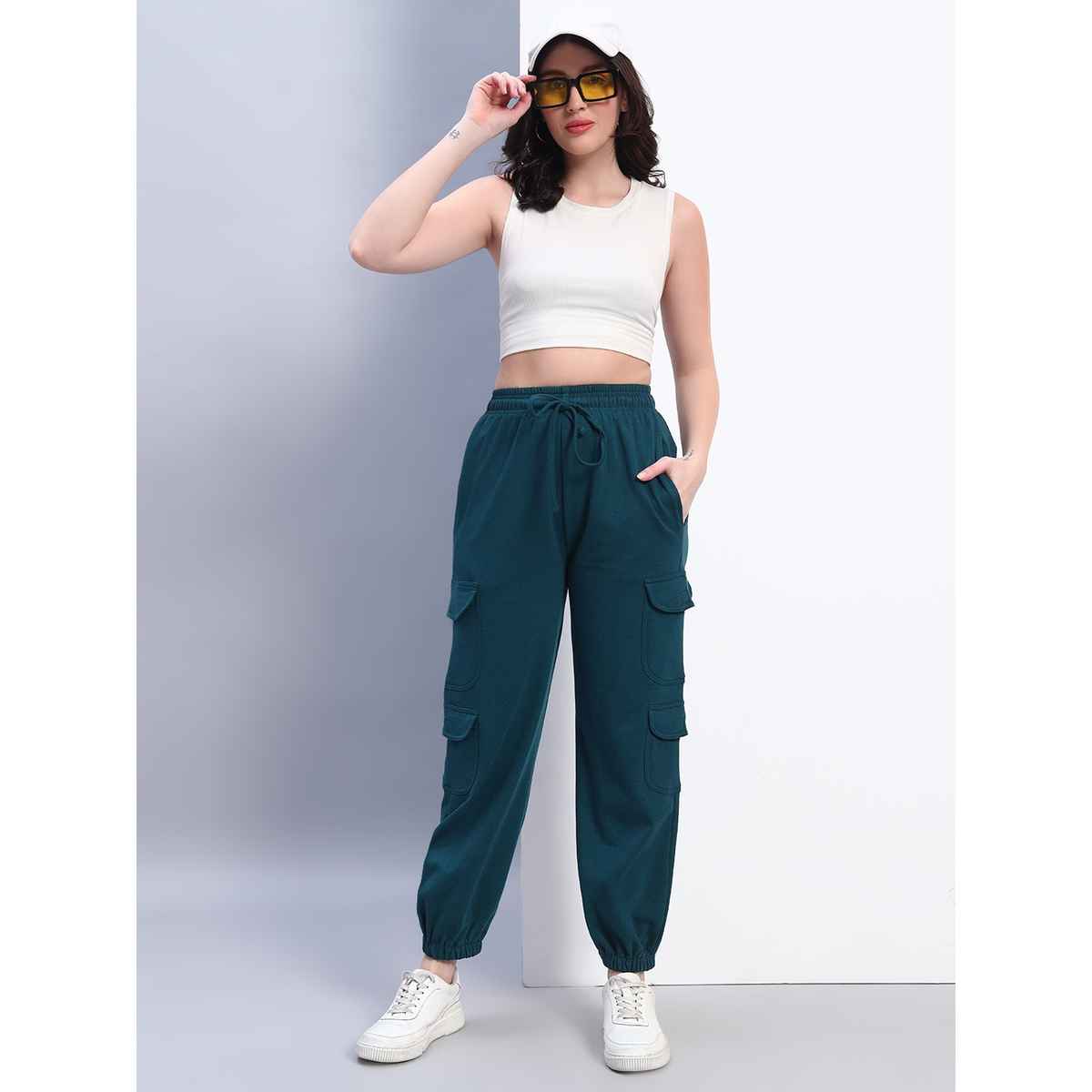 Q-rious Women's AdventureFlex Cargo Joggers | GLJ-CARGO | Teal - 34