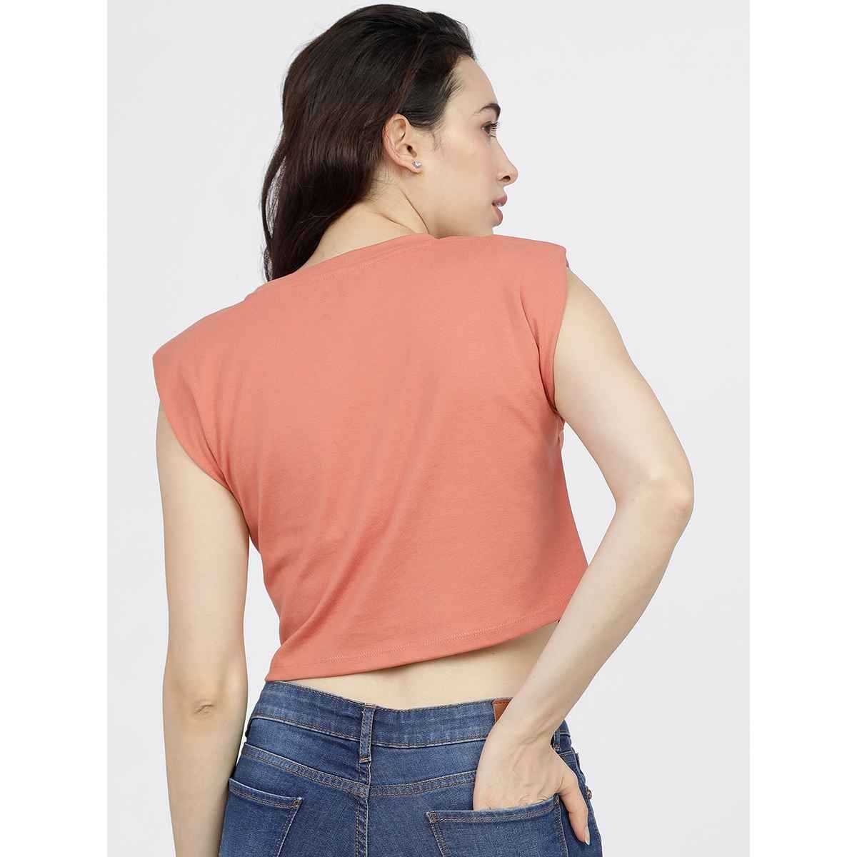 Tokyo Talkies Women's Regular Crop Top | Orange - S