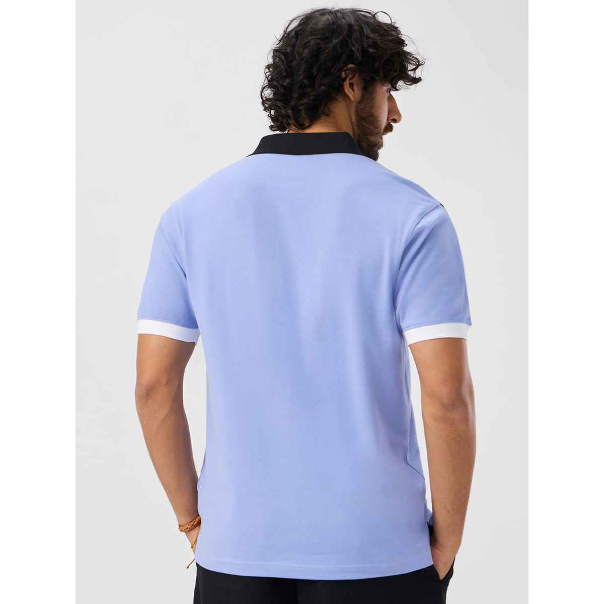 The Souled Store Men's Regular Colourblock Polo - Skyline Polos | Skyline | XL