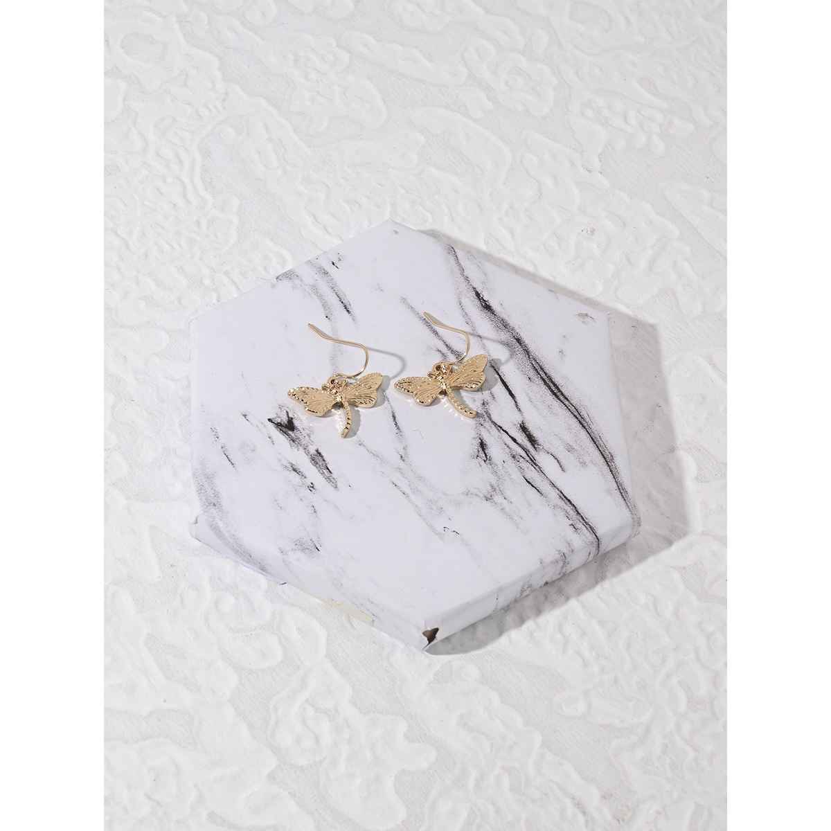 Accessorize London Women's Dragonfly Short Drop Earrings - Gold