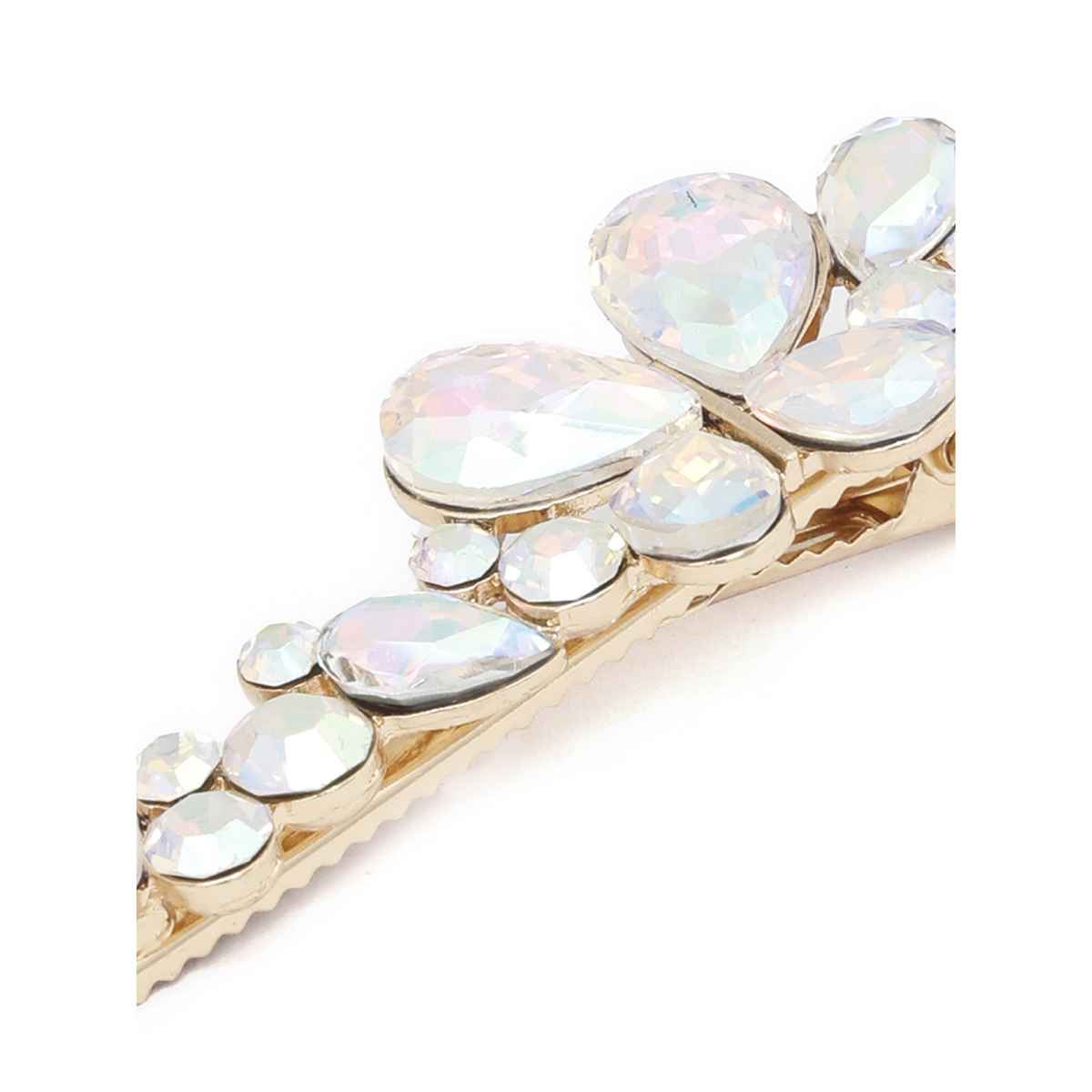 Priyaasi Women Gold-Toned & Pink Alligator Hair Clip