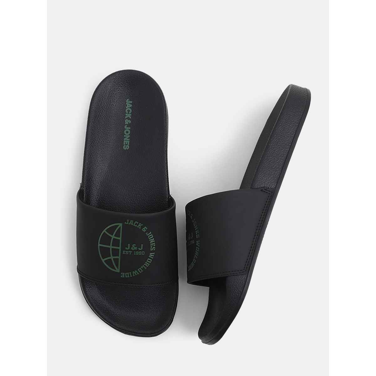 Jack & Jone Sizes Pool Sliders | Jet Black - 41