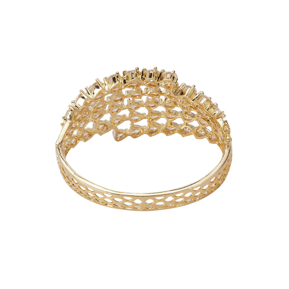 Priyaasi Gold-Plated American Diamond Studded Kada Bracelet