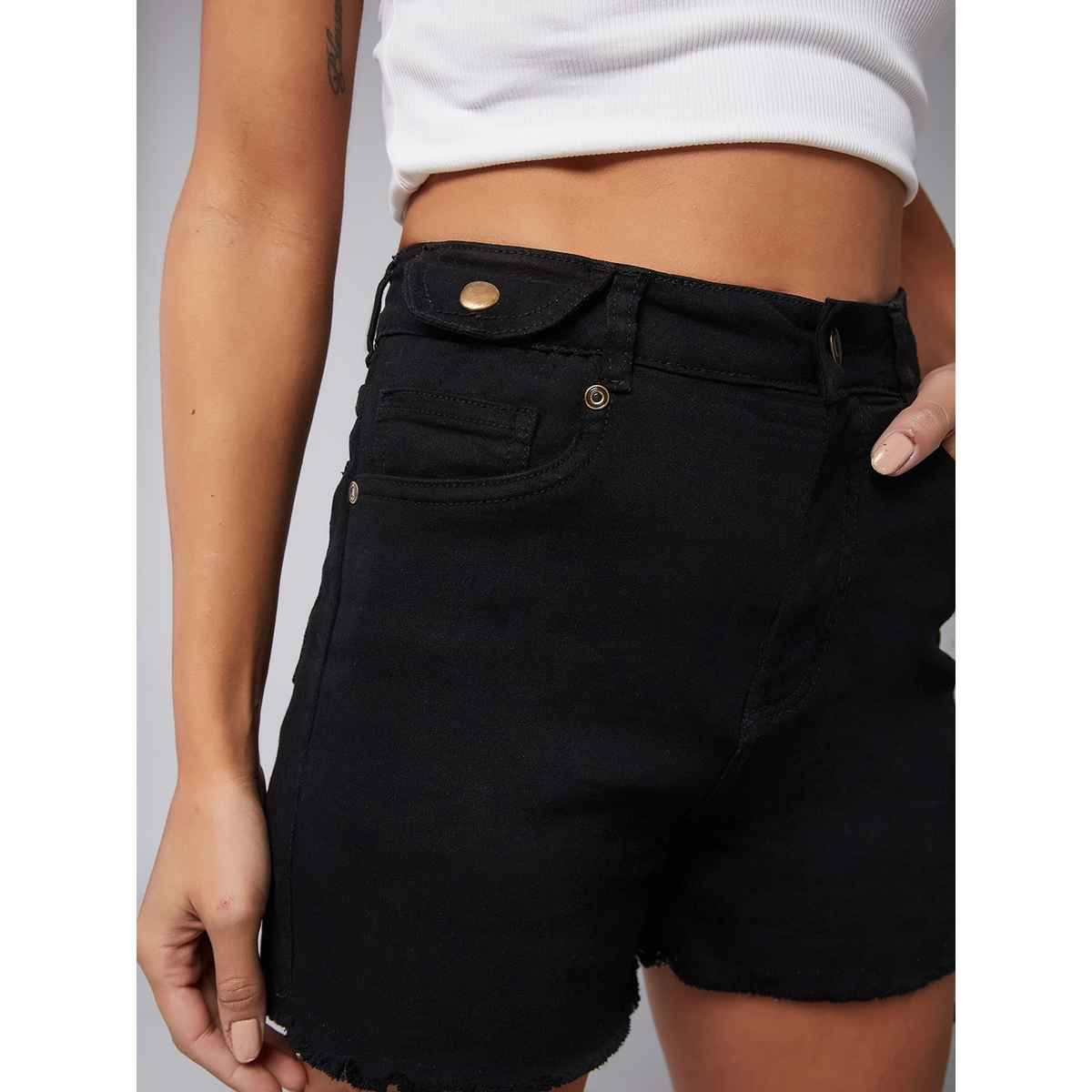Miss Chase Mischief Maker Denim Shorts | Black | 34
