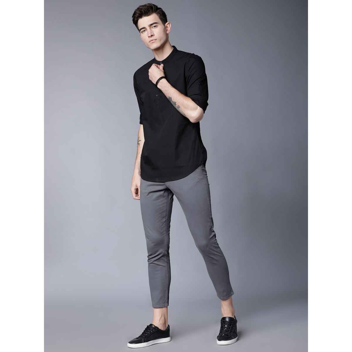 Highlander Men's Tapered Fit Chinos | Grey - 36