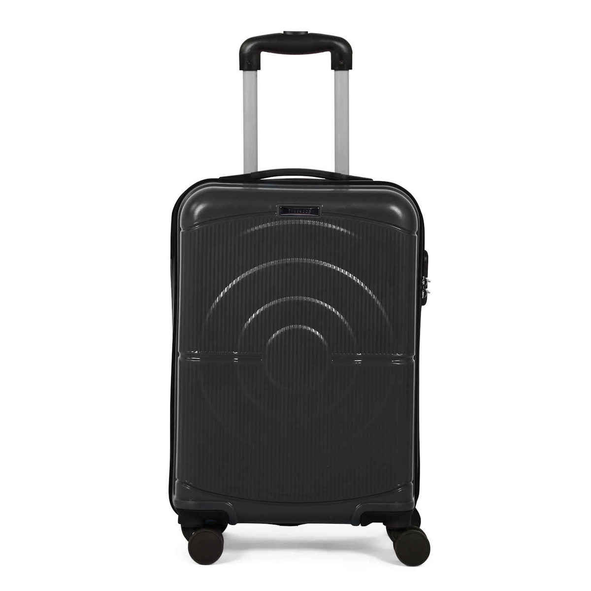 Teakwood Textured PP 40 L Retractable Hard Luggage | Grey - 55 cm