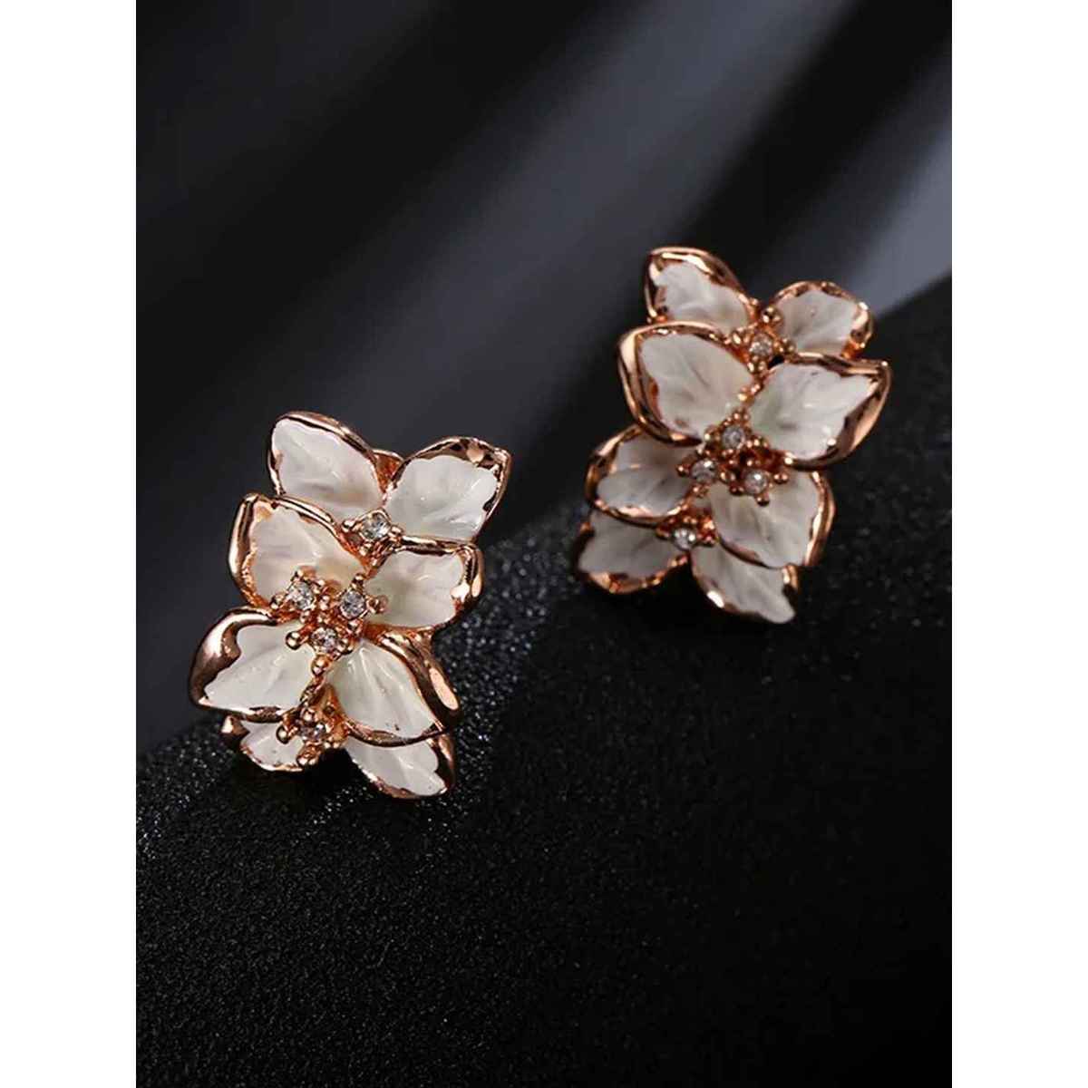 Youbella Earrings For Women Traditional Earrings Tops For Girls And Women (White)(Ybear - 31961)