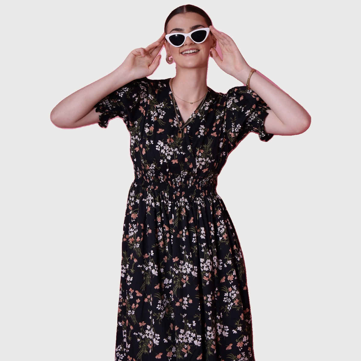Wyshlist Women's Maxi Dress Fit And Flare | Black - L