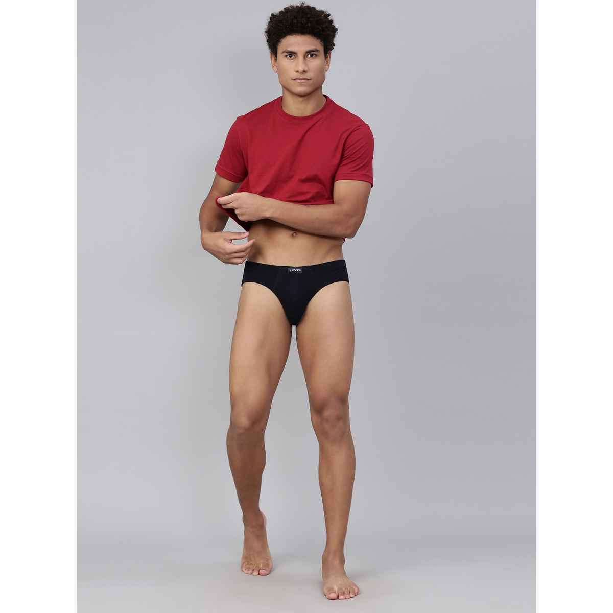 Levi's Innerwear Men's Solid Pure Cotton Brief | Navy and Wine - M