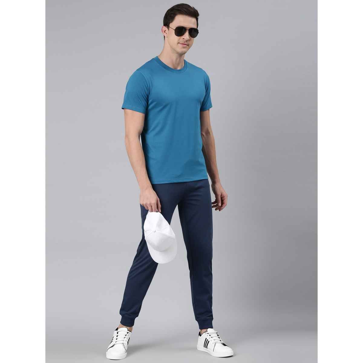 Rupa Jon Men's Round Neck T-Shirt Style | RJ 901 | Powder Blue - S