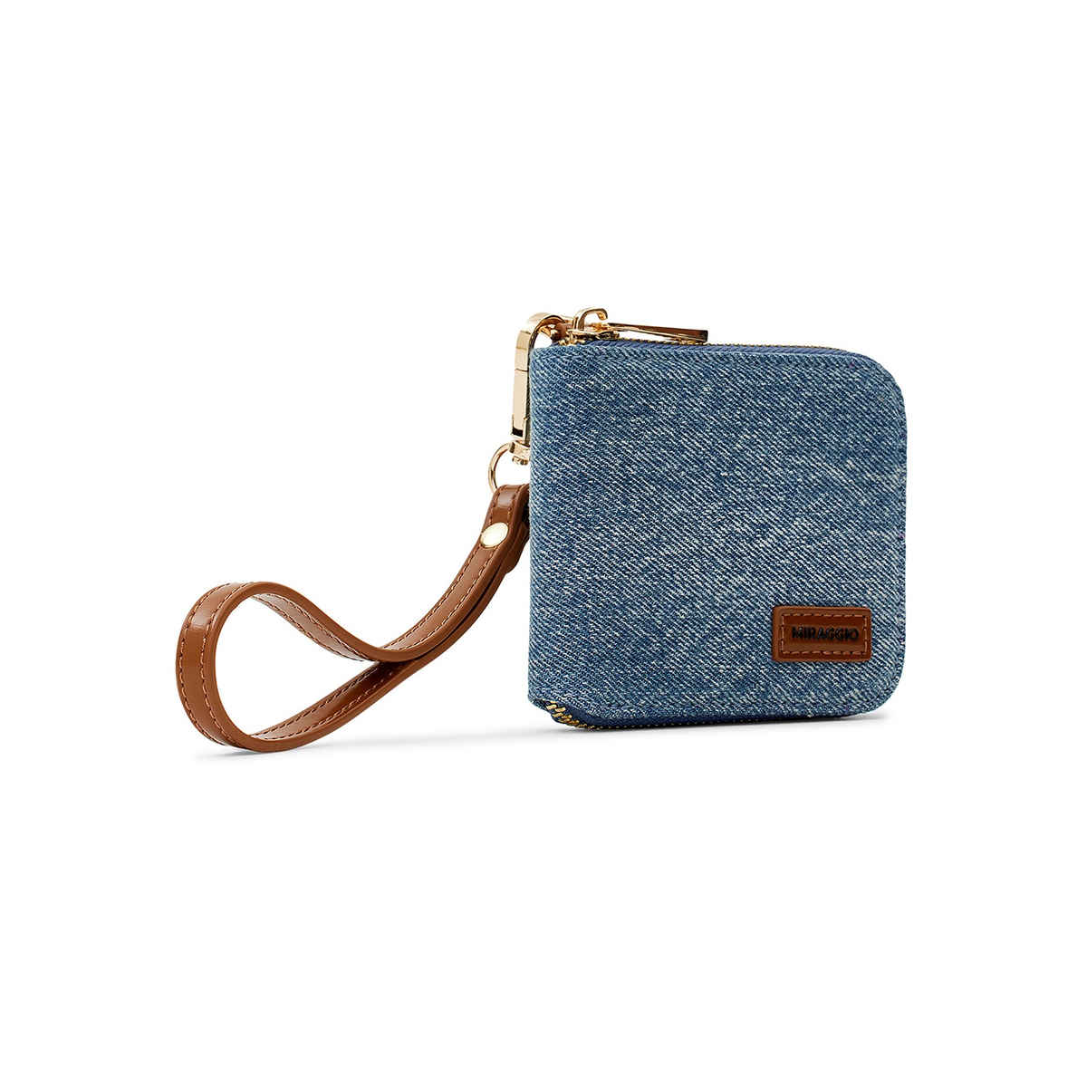 Miraggio Women's Textured Fabric Bi-Fold Wallet | Blue and Brown - One Size