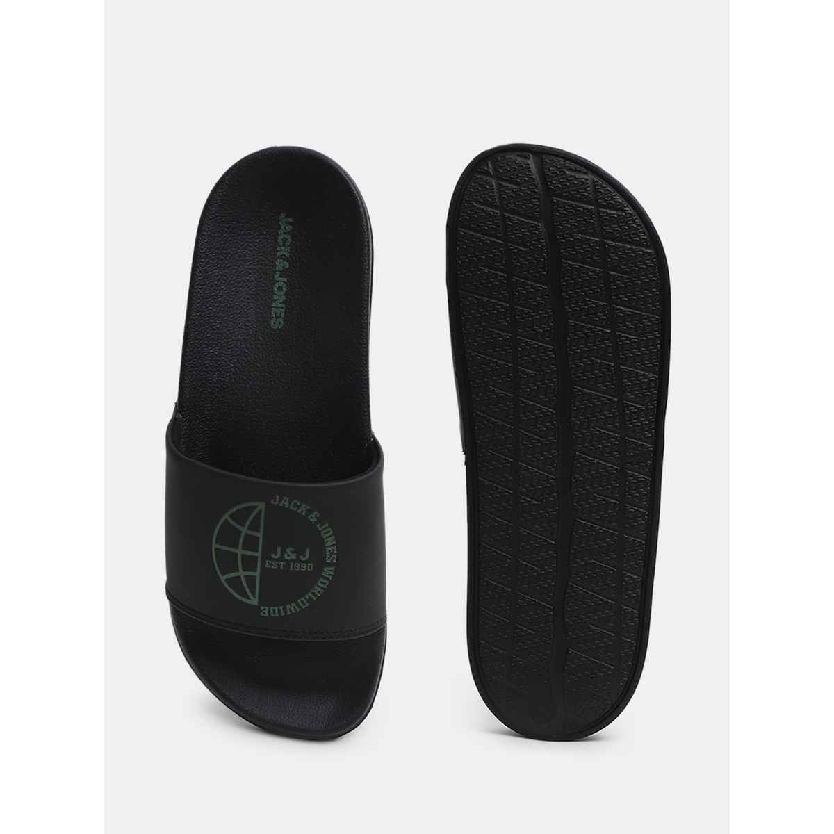 Jack & Jones Sizes Pool Sliders | Jet Black - 41