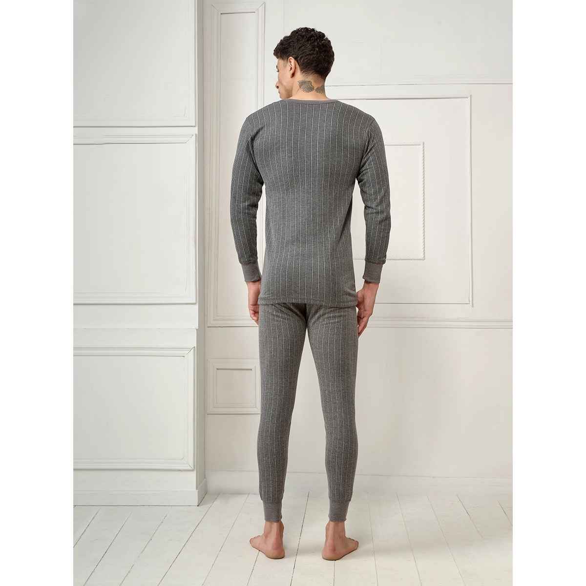 Lux Inferno Thermal Top and Bottom Set for Men | Charcoal | 100 | XXL