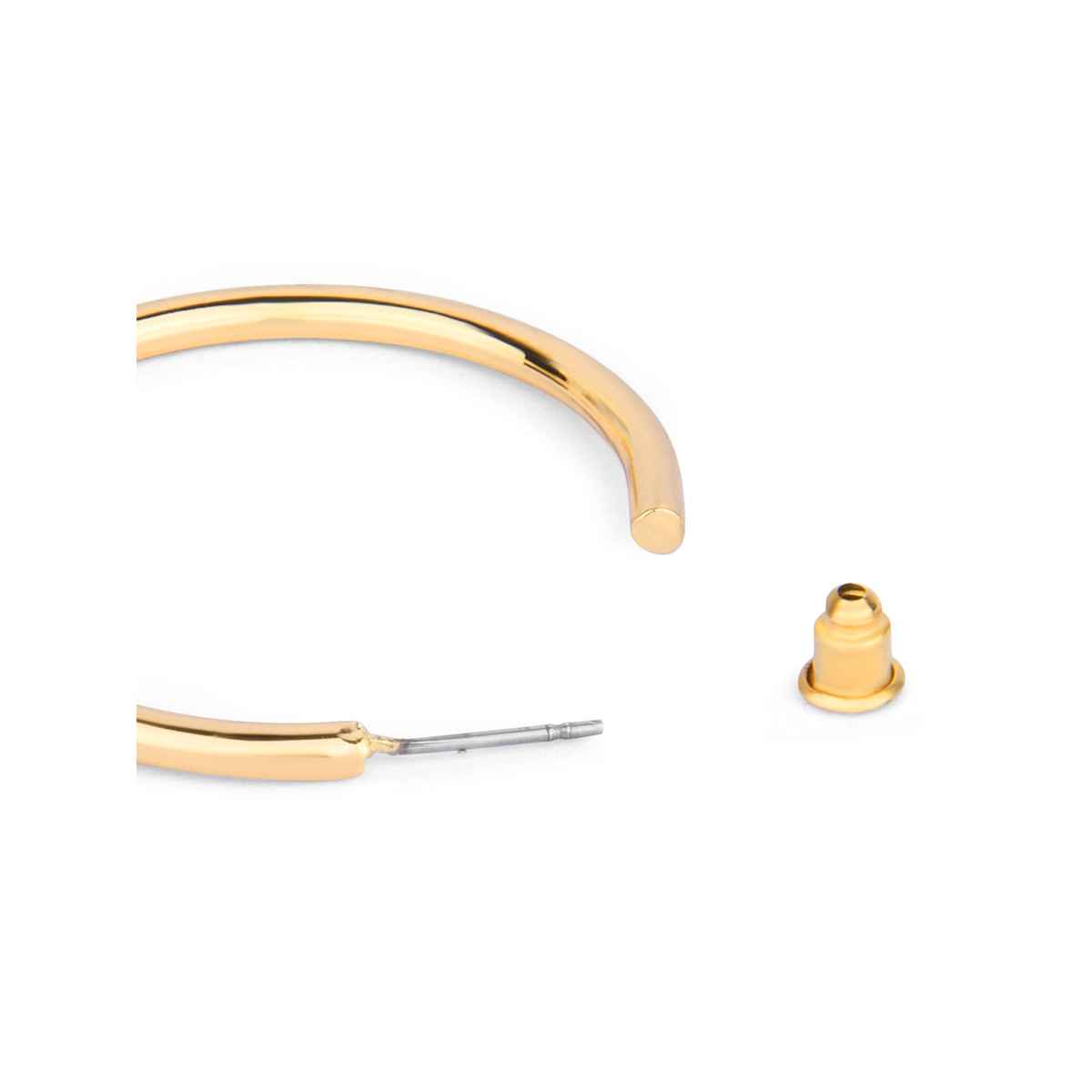 Accessorize London Women's Gold Medium Tube Hoop Earring - Gold
