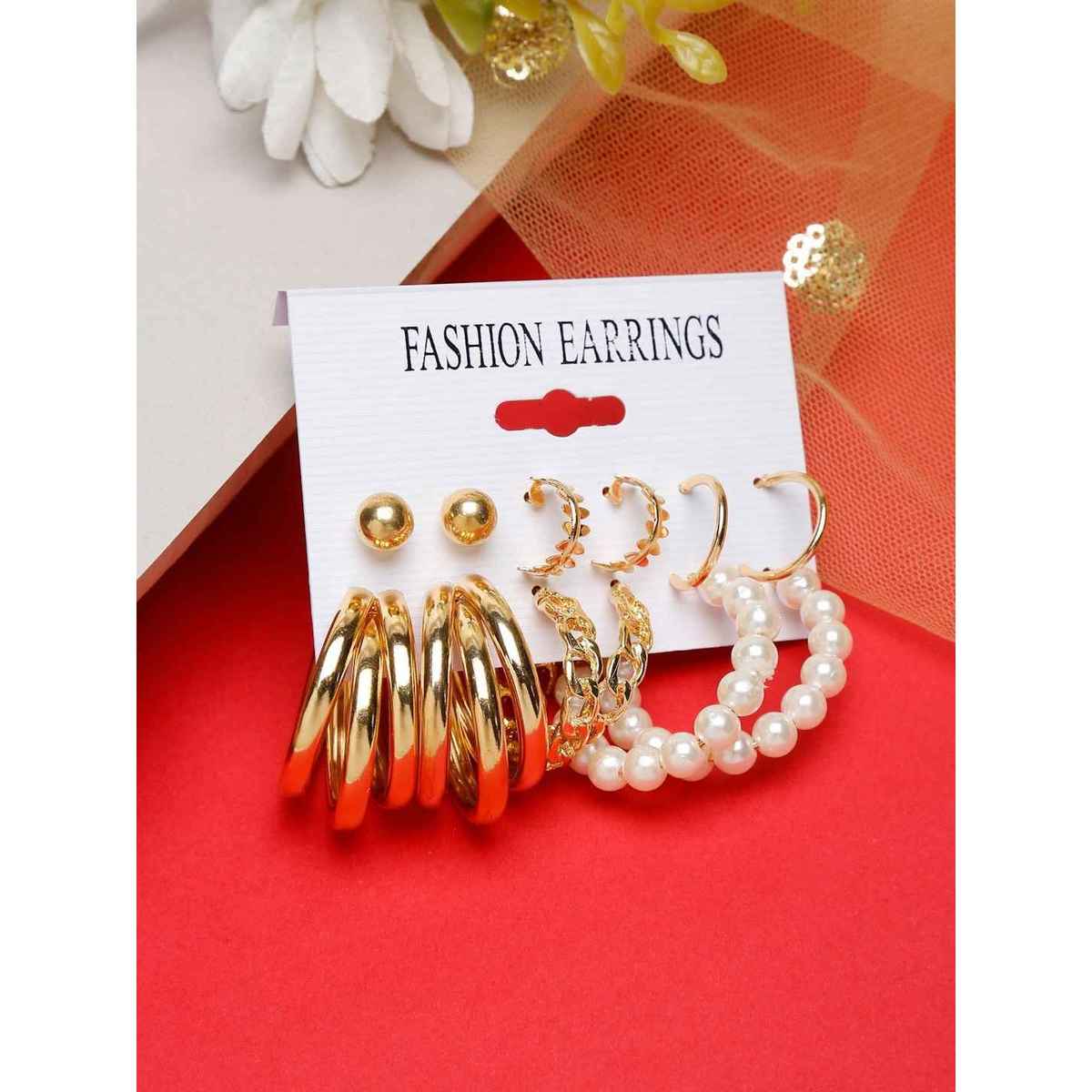 YouBella Jewellery Celebrity Inspired Gold Plated Earrings Combo for Girls and Women (YBEAR - 32926)