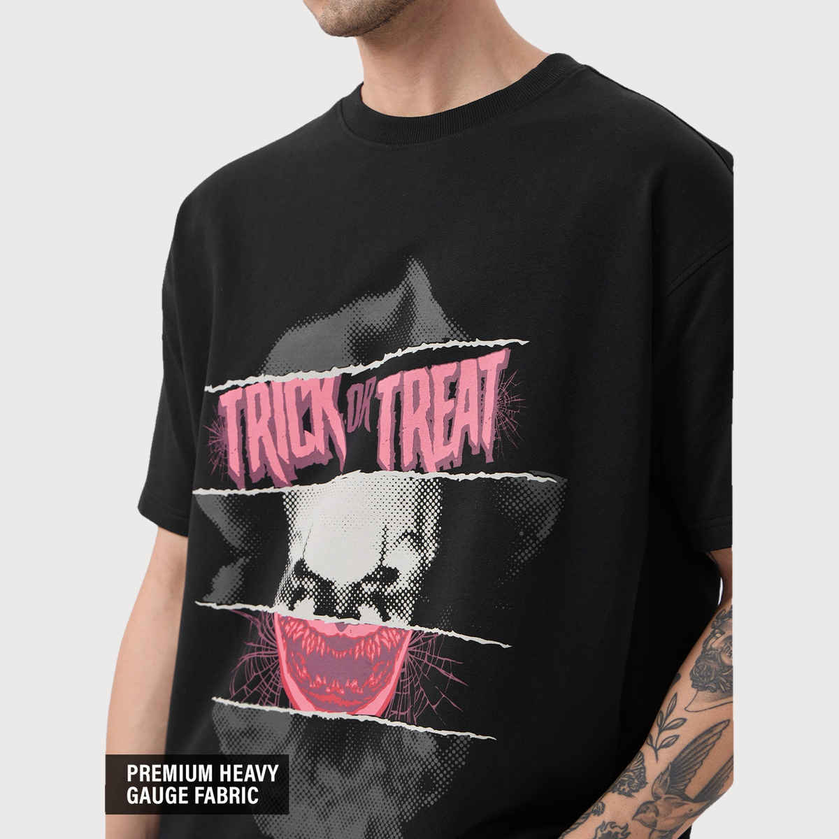 The Souled Store Men's IT Trick Or Treat Oversized T-shirt | Black - L