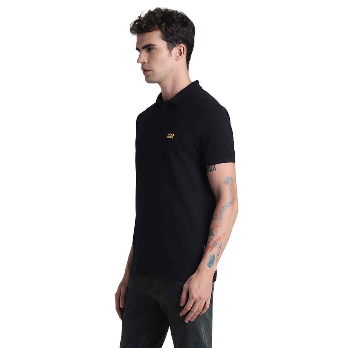 Jack & Jones Black Slim Fit Polo T-shirt - S