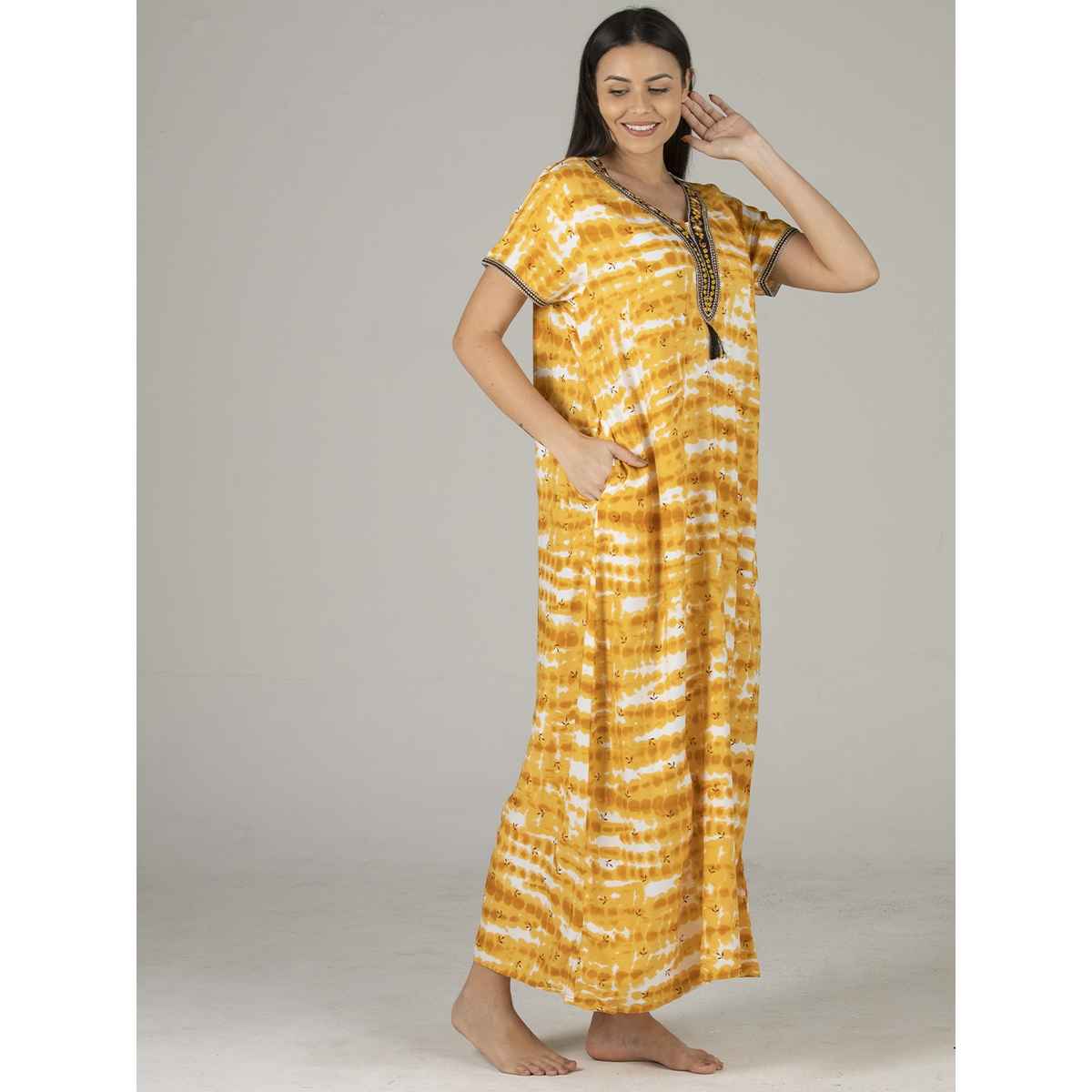 Evolove Women's Nighty Mustard LNGRY3039MD-L