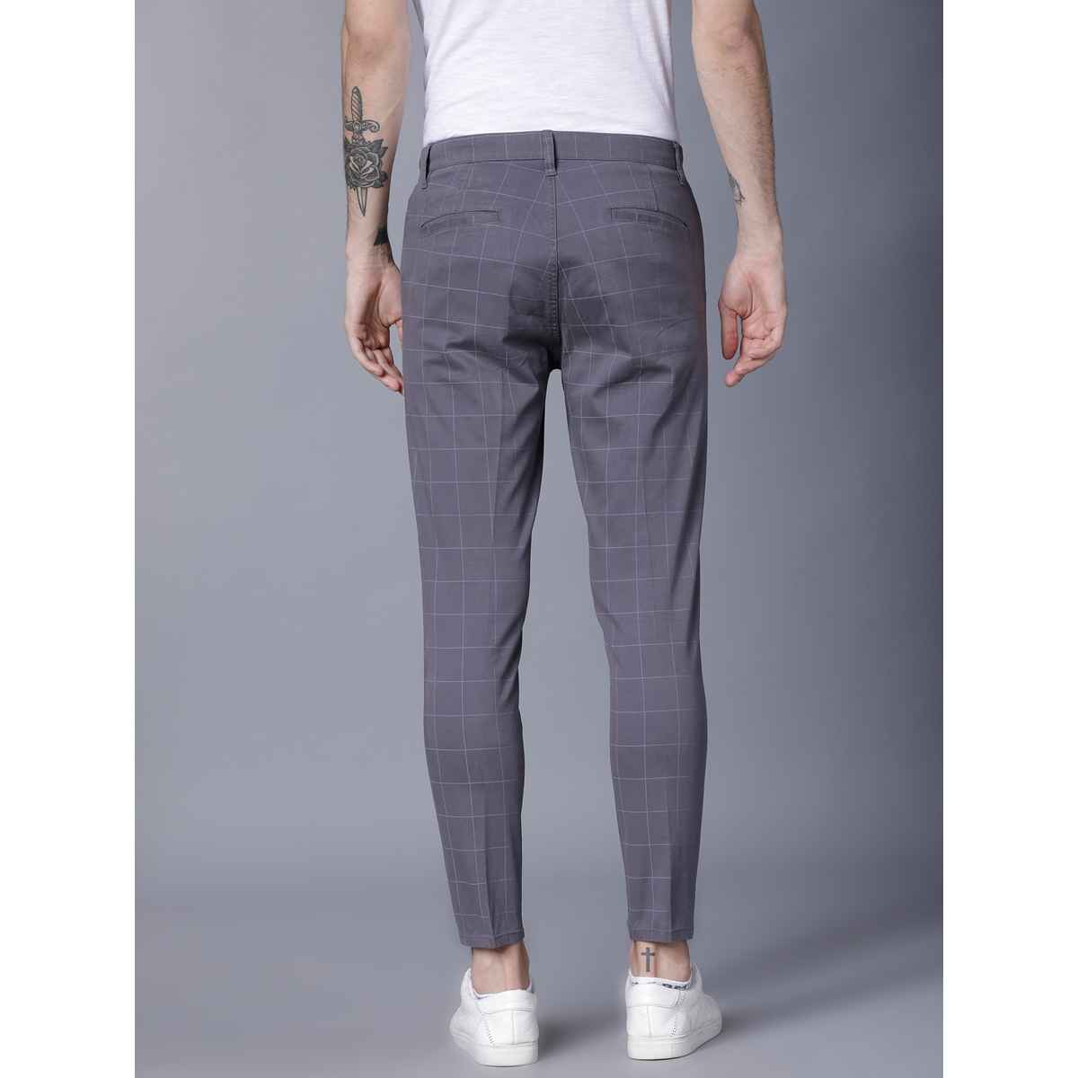 HIGHLANDER Men's Slim Fit Trousers | Grey - 34
