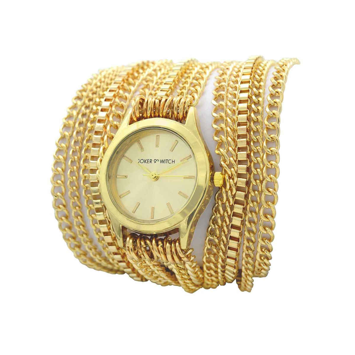 Joker & Witch Women's Metal Chrono Watch | Gold