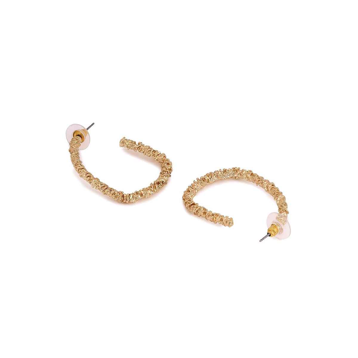Priyaasi Gold Plated Shimmer Hoop Earrings
