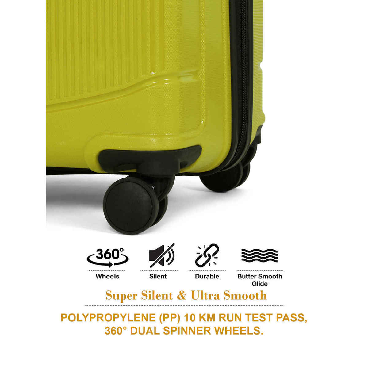 Teakwood Textured PP 32.2 L Retractable Hard Luggage Trolley Bag | Avacado Green - 55 cm