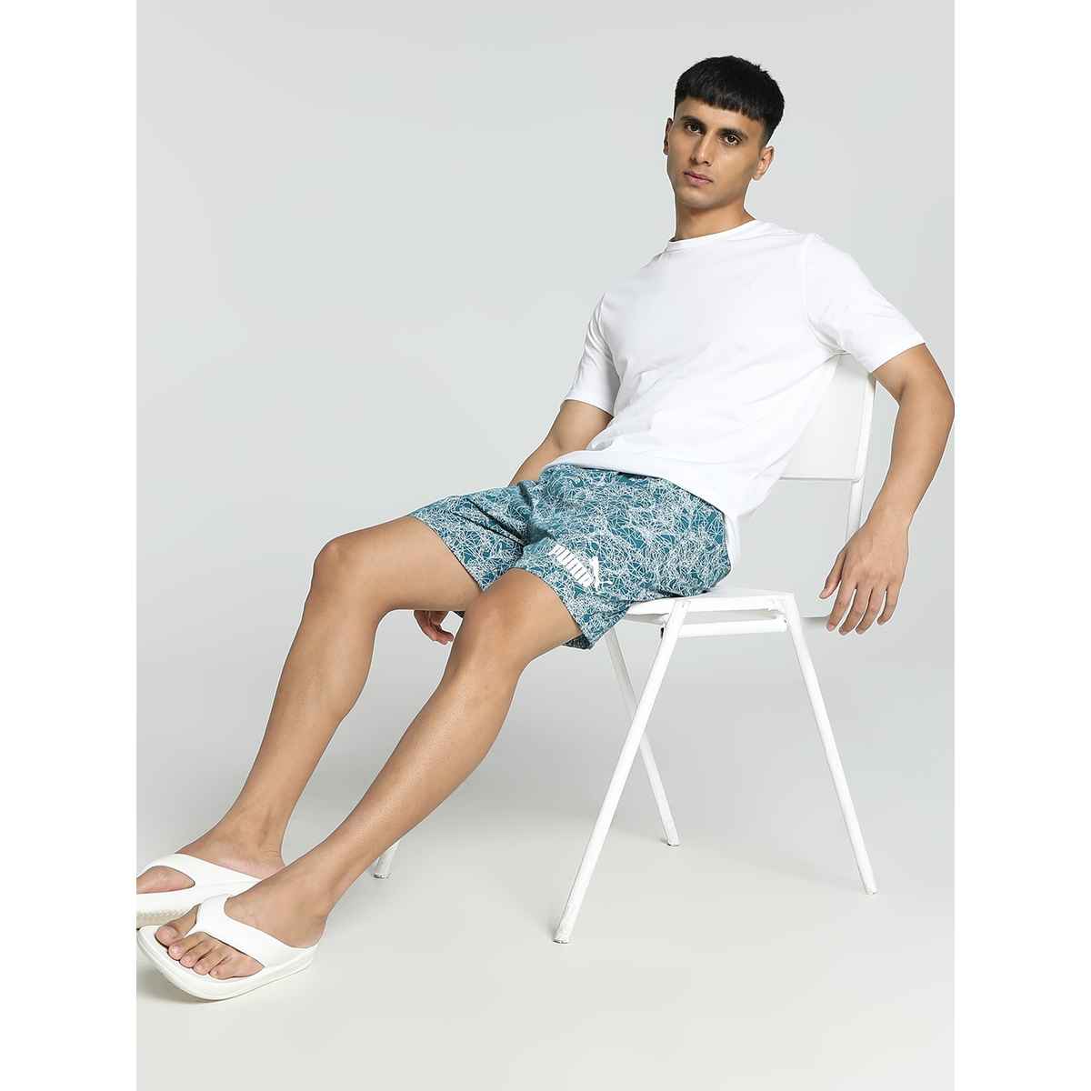 Puma Men's Printed Woven Boxers | Blue Coral | M