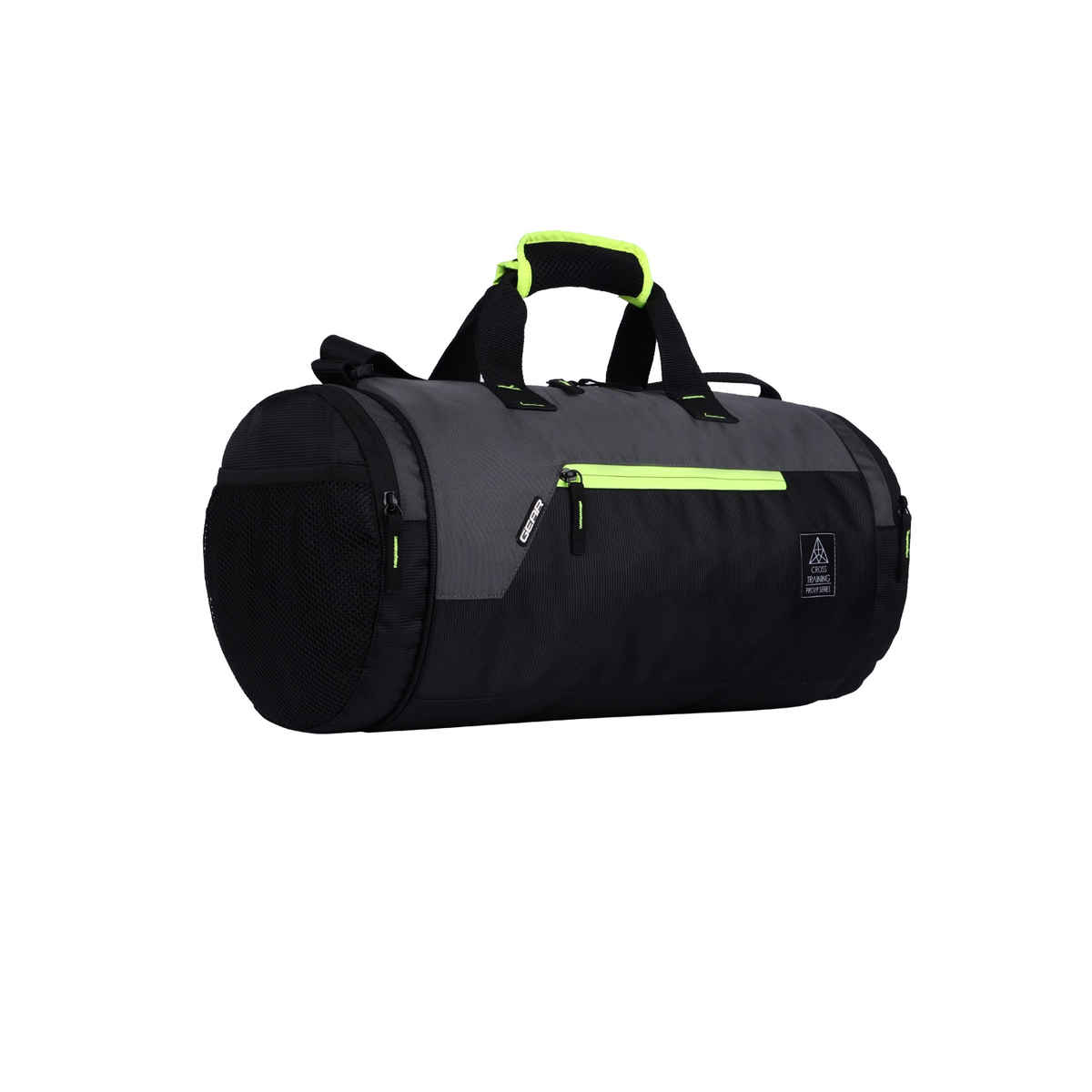 Gear Unisex Solid Polyester 22 L Top Handle Duffle Bag | Black and Grey
