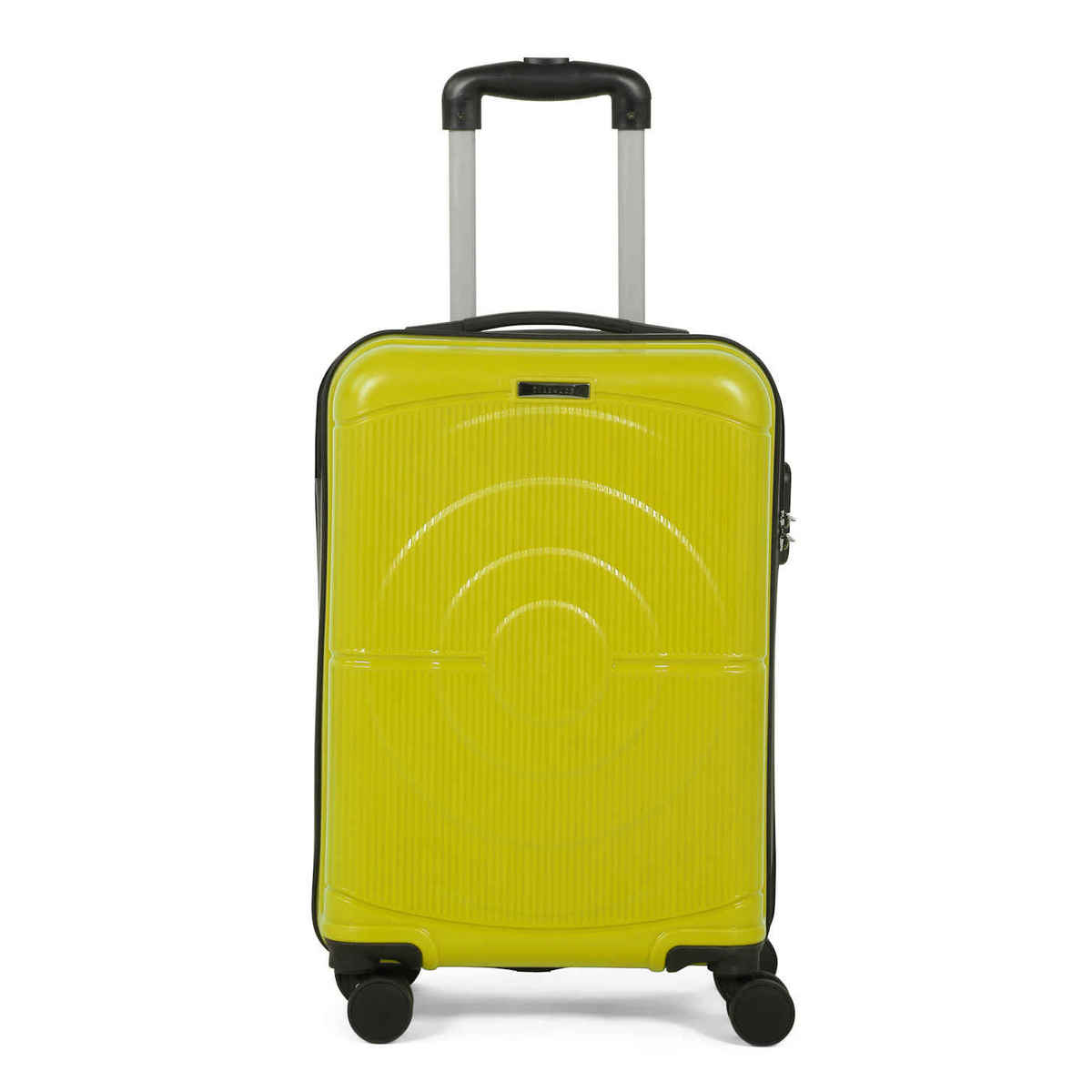 Teakwood Textured PP 32.2 L Retractable Hard Luggage Trolley Bag | Avacado Green - 55 cm