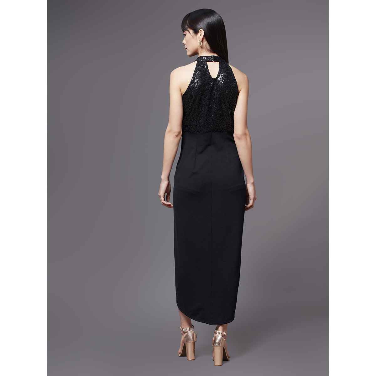 Miss Chase Georgia On My Mind Drapped Dress | Black | XL