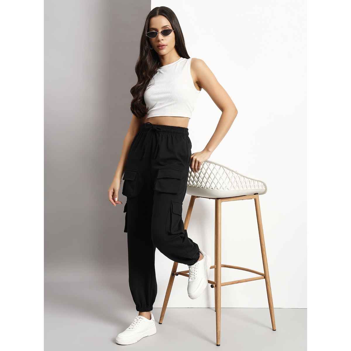 Q-rious Women's SkyTrek Cargo Joggers | LYM-CARGO | Black - 32