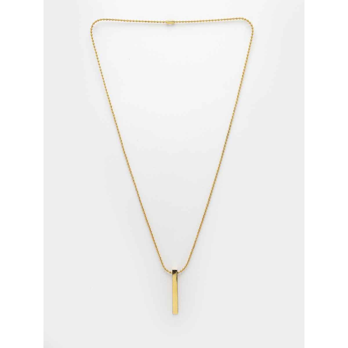 NVR Men's Gold Plated Geometric Pendant With Chain | NVR2371