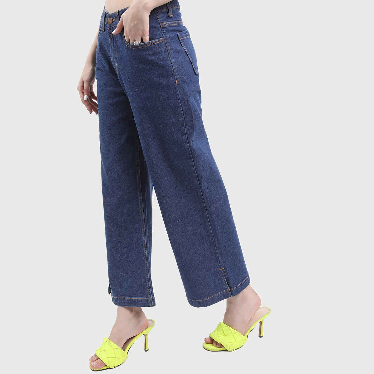 Ketch Women's Wide Leg High | Rise Stretchable Jeans | Blue | 28