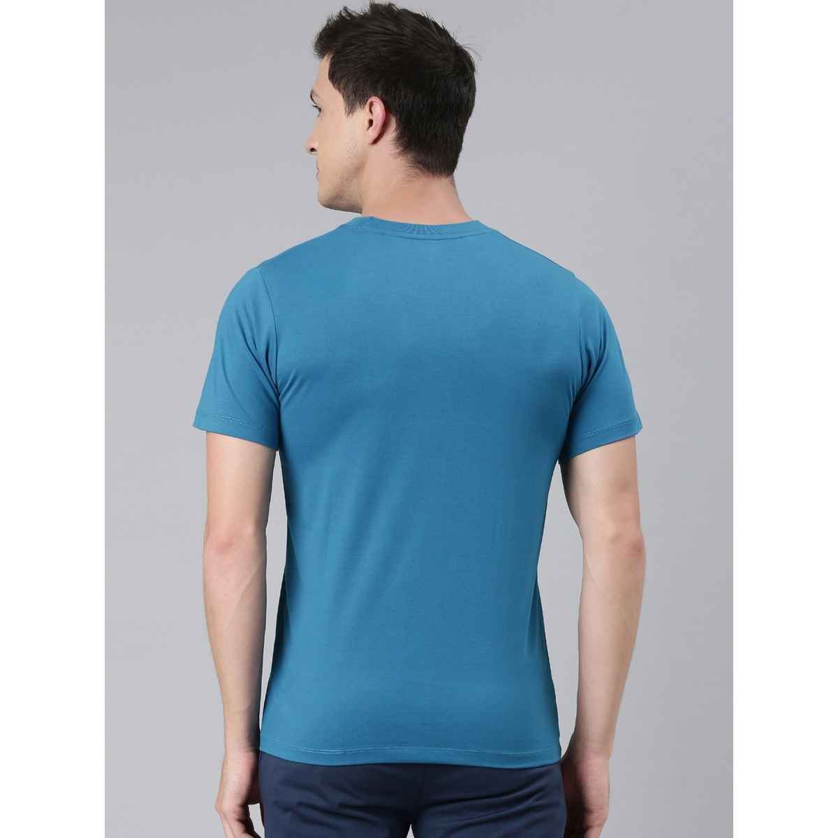 Rupa Jon Men's Round Neck T-Shirt Style | RJ 901 | Powder Blue - S