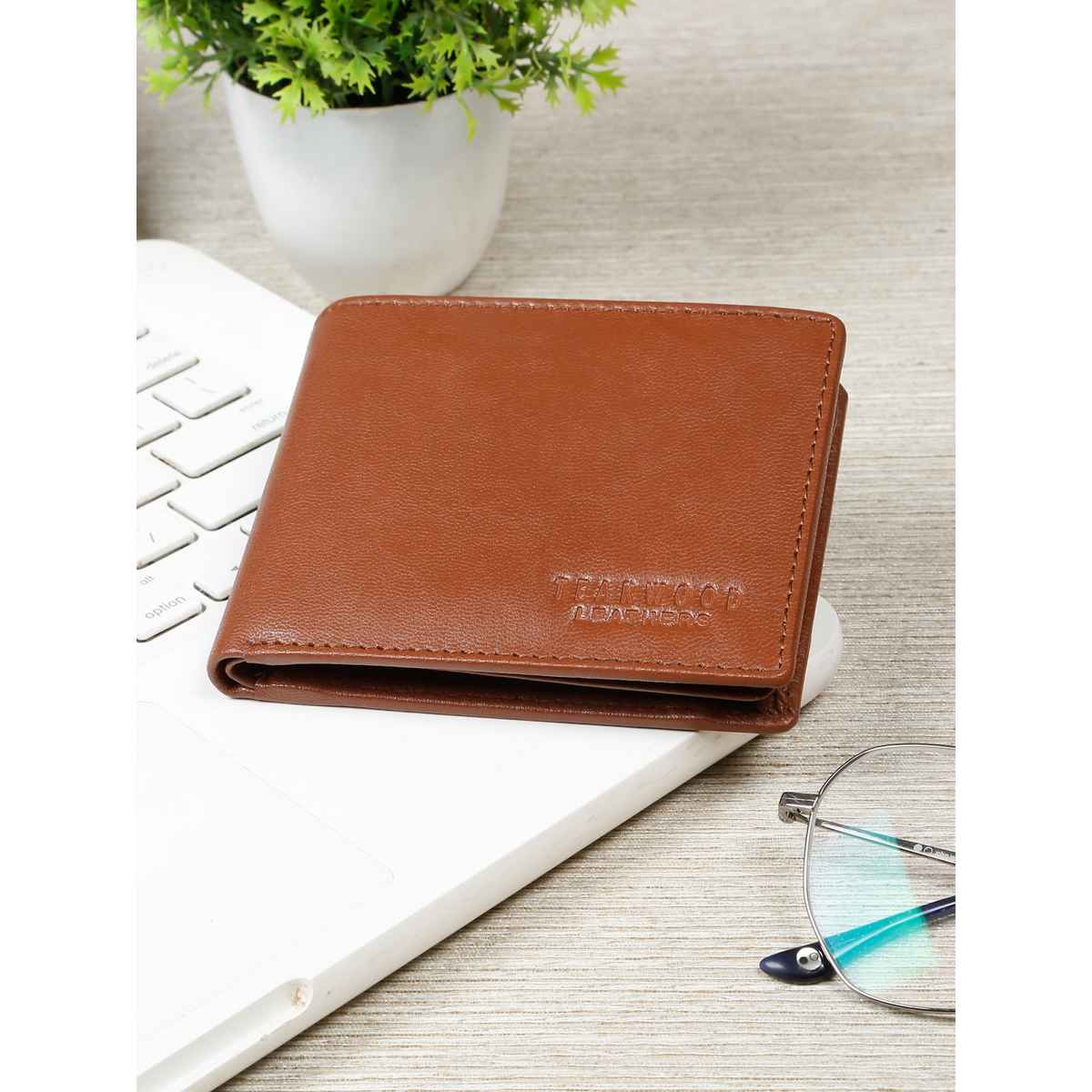 Teakwood Men's Solid Genuine Leather Wallet | Brown - One Size