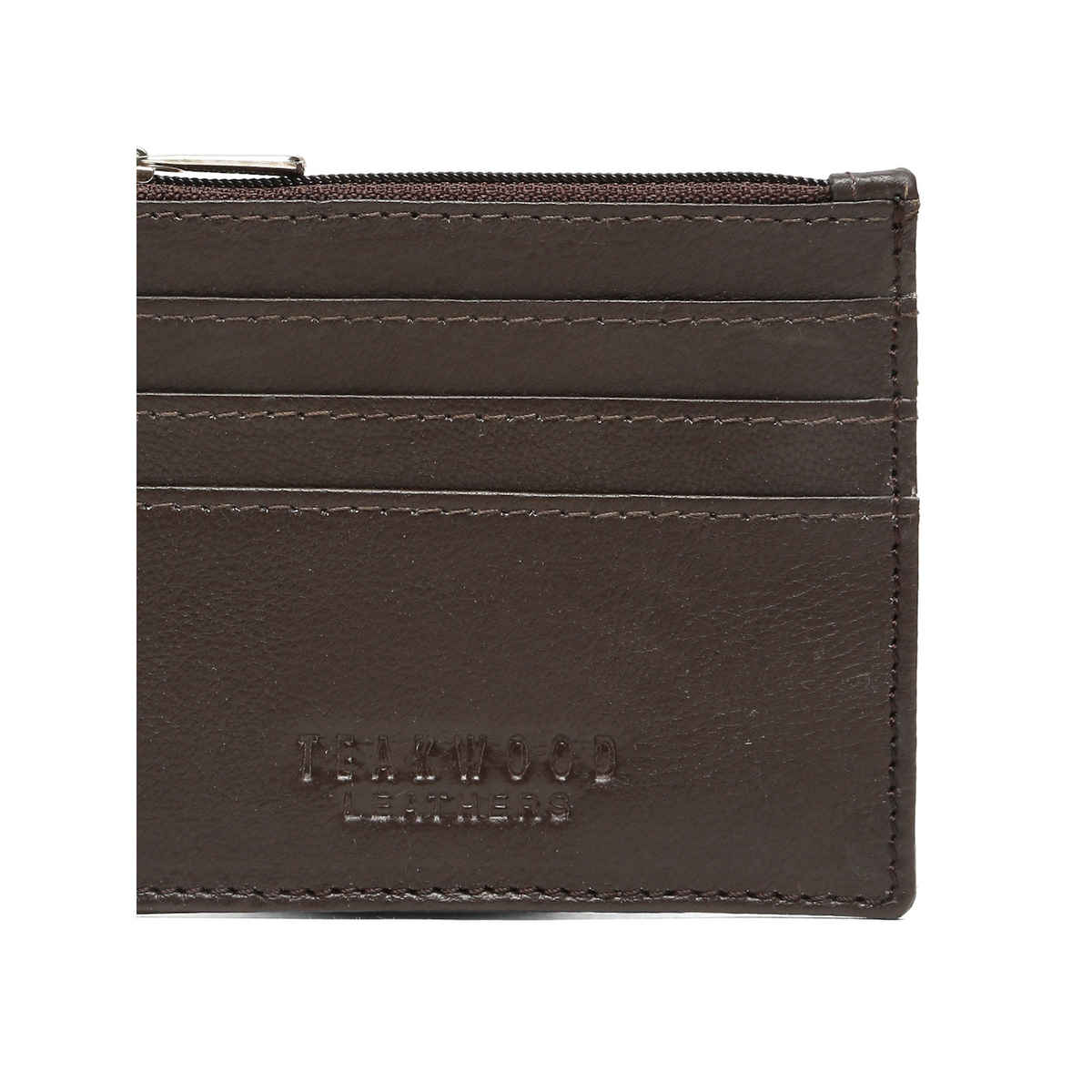 Teakwood Men's Solid Genuine Leather Wallet | Brown - One Size