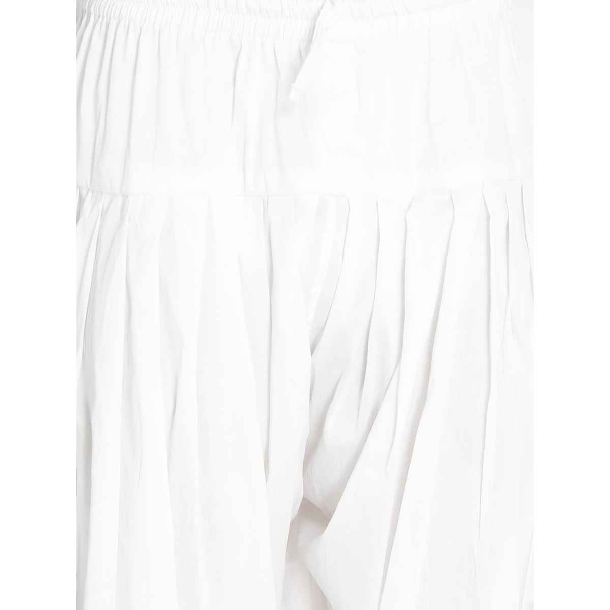 Vastramay Men's Cotton Blend Pyjama | White - L