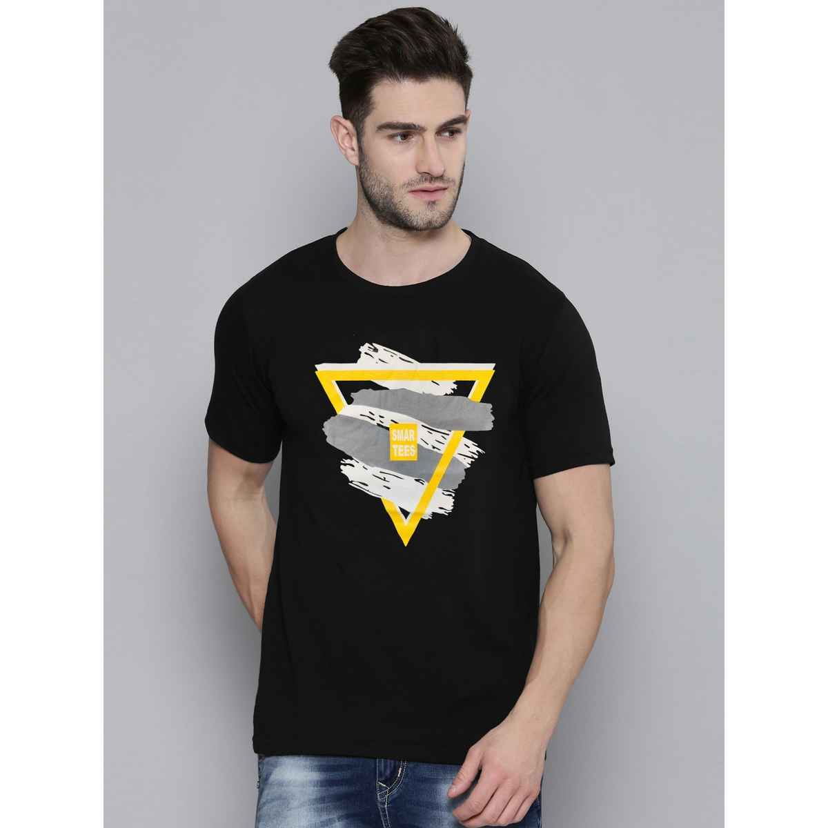 Smartees Men's Printed T-shirt | Style No 13 | Black - XL