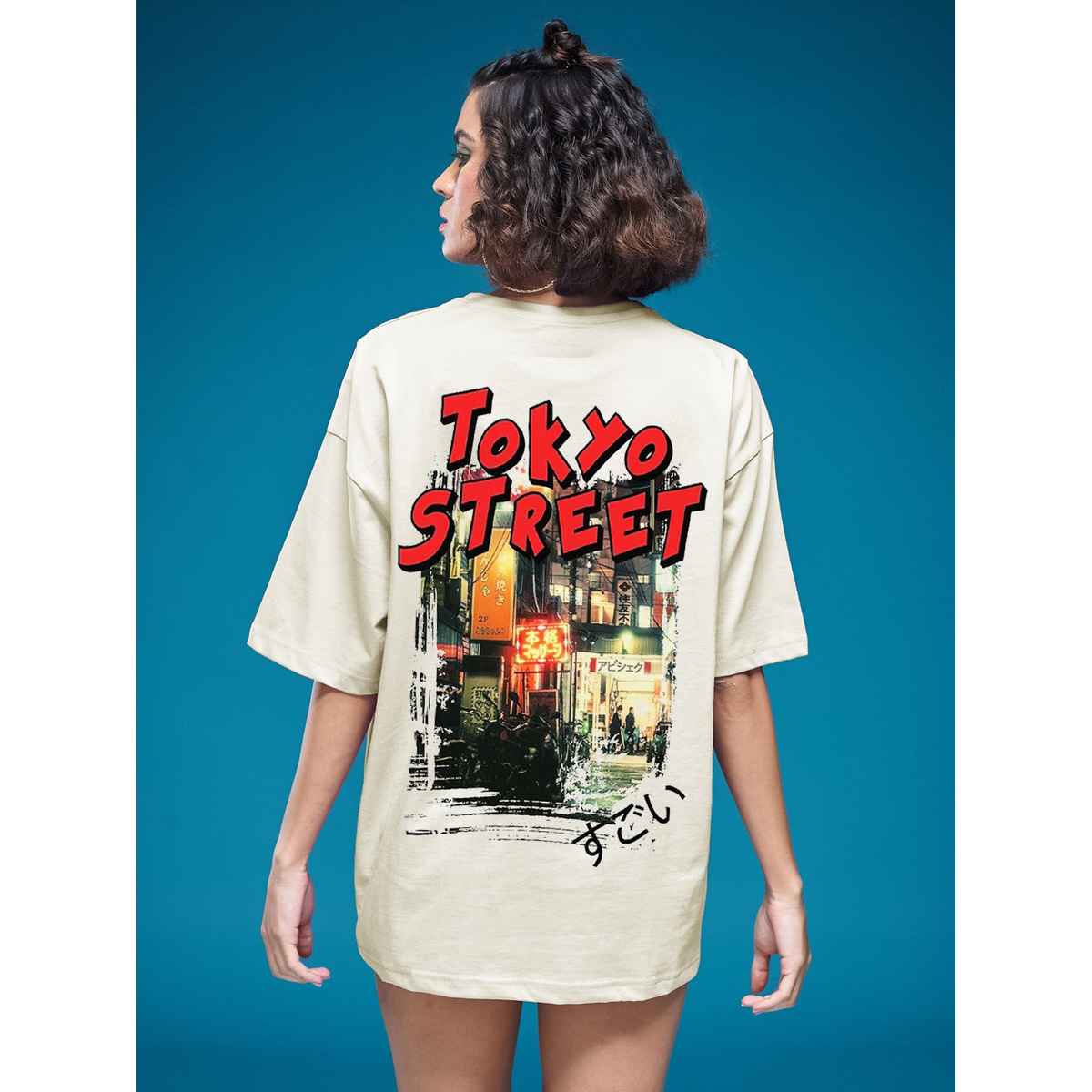 Smartees Women's Oversize Printed T-shirt | WW - 2028 | Skin - XL